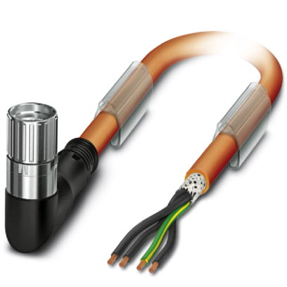Phoenix Contact M23 Power Cordset; K-7E - OE/5.0-D03/M23 FK; Female Right Angle; 8-Pin; 8-Wire; 26A; 630V; Shielded 5m PUR Cable